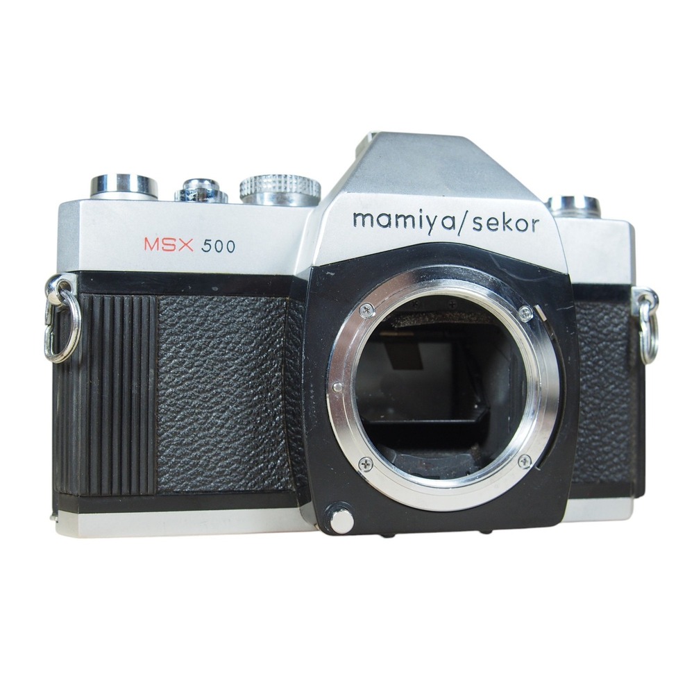 Mamiya Sekor MSX500 35mm Film Camera SLR Silver Black Shutter and Winder Tested